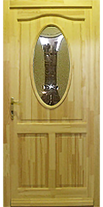 Ovál - Borovi fenyő bejárati ajtó (K)