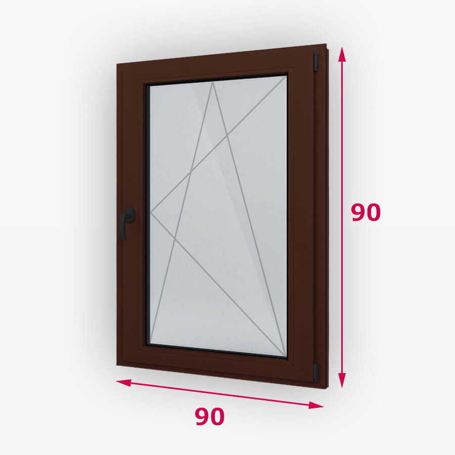 Bukó-nyíló fa ablak 90x90cm