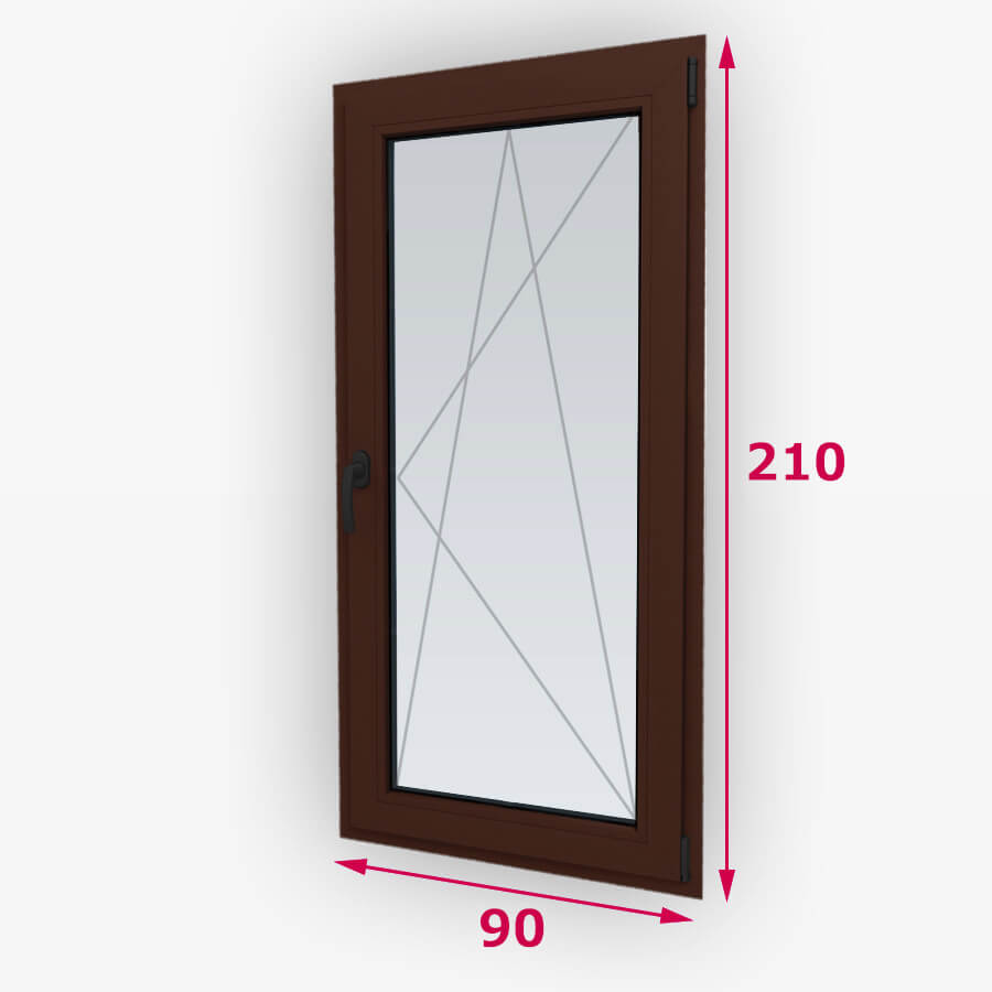 Bukó-nyíló fa erkély ajtó 90x210cm