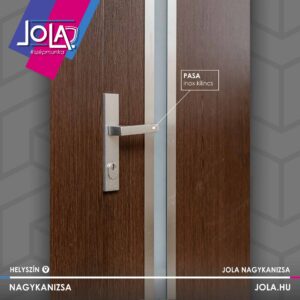 Zrínyi 1 acél Plus ajtó mocsári tölgy színben, Pasa inox kilinccsel, Nagykanizsa