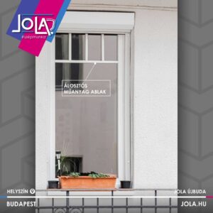 Újbudai álosztós műanyag ablak redőnnyel, fehér kerettel