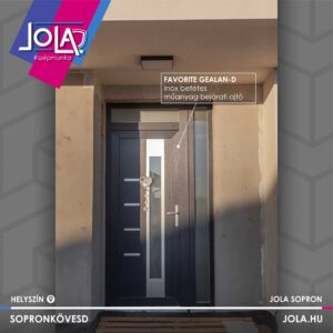 Favorite Gealan-D bejárati ajtó inox betétes antracit-fehér kivitelben Sopronkövesd