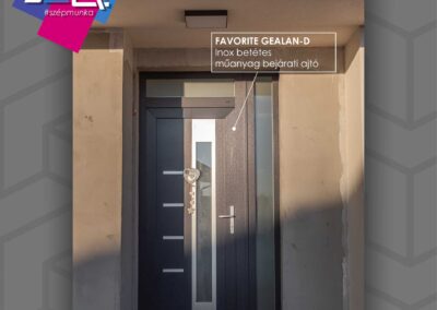 Favorite Gealan-D bejárati ajtó inox betétes antracit-fehér kivitelben Sopronkövesd