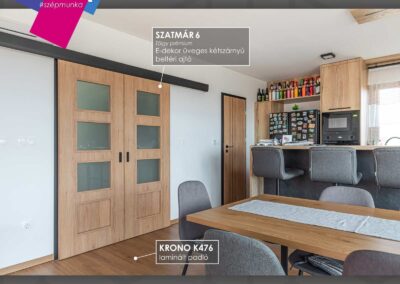 Szatmár 6 üveges beltéri ajtó és Krono K476 laminált padló Sopronkövesden