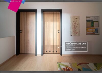 ALFÖLD LUDAS 203 tölgy prémium CPL Plus fekete intarziás beltéri ajtó Sopronkövesden