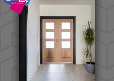 Szatmár 5 kétszárnyú beltéri ajtó tölgy mintával, Sopronkövesd