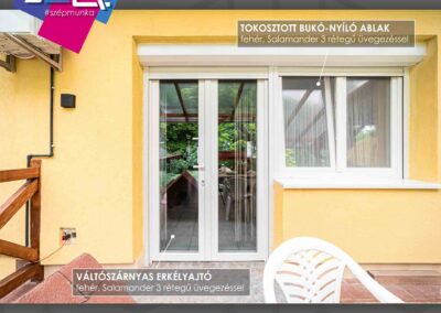 Tokosztott ablak és váltószárnyas erkélyajtó Miskolc, 3 rétegű üveggel