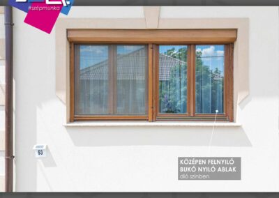 Dió színű ablak és toló-bukó erkélyajtó beépítve Paks
