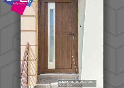 Dió színű IN23 panel bejárati ajtó beépítve Paks