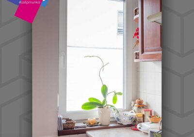 Gealan Linear ablak és dió könyöklő a konyhában, Győr