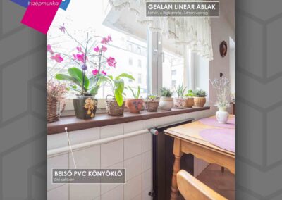 Gealan Linear ablak és dió színű könyöklő Győrben