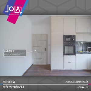 Lindosz Z Chromix fehér CPL beltéri ajtó fekete intarziával Székesfehérvár