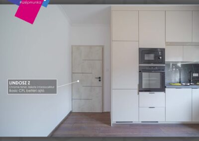 Lindosz Z Chromix fehér CPL beltéri ajtó fekete intarziával Székesfehérvár