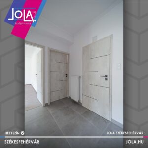 LINDOSZ Z típusú beltéri ajtó chromix fehér színben, fekete intarziával, Székesfehérvár