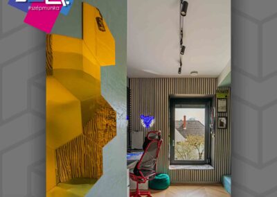 Antracit ablak és erkélyajtó otthon Paks, modern enteriőrrel