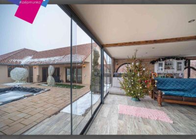 Fa nyílászáró és üvegfal Sarkadon ESG rendszerrel, 88-as profillal