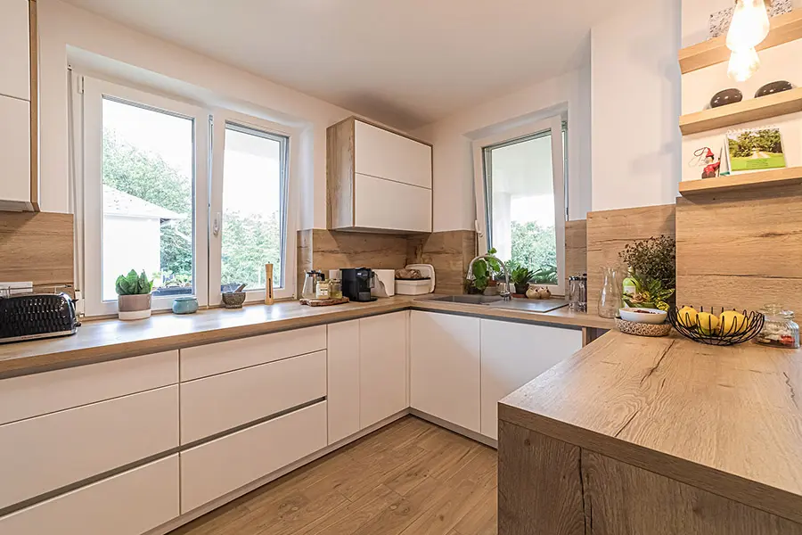 Veka műanyag ablakok modern konyhában