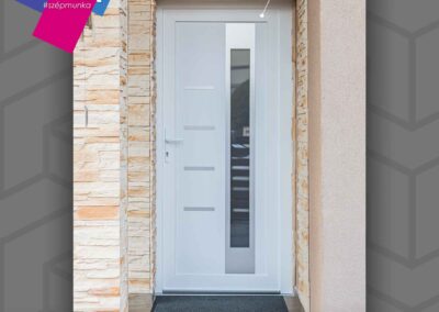 Gealan Linear üveges bejárati ajtó, In-24 panellel Szigethalmon