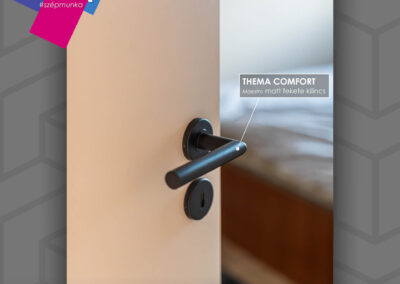 Szigethalmi üveges műanyag bejárati ajtó matt fekete kilinccsel