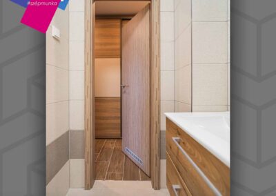 Beltéri ajtó Tölgy színben, faerezetű panellel, zalaegerszegi kivitelezés