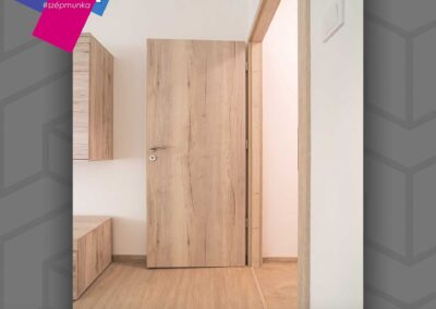 Basic CPL tele beltéri ajtó fehér tölgy színben, Budapesten szerelve