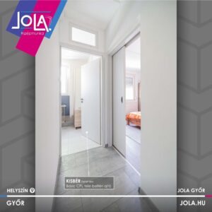 Kisbér fehér len beltéri ajtó és HiSec Modern bejárati ajtó beépítve Győrben.